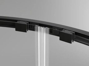 Mexen Exo-S Duo cabine de duche semicircular deslizante 90 x 90 cm, transparente, preta - 8132-090-090-70-00