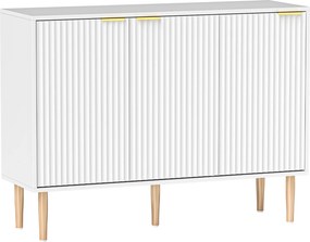 Aparador de Sala de Estar com Prateleira Ajustável Móvel para TV para Quarto Sala de Estar 107x35x80 cm Branco