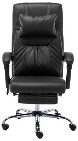 Cadeira de escritório c/ função massagem couro artificial preto