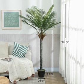 Planta Artificial Decorativa 180 cm Palmeira Artificial com Vaso e Folhas para Interior Verde