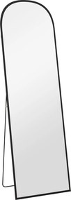 HOMCOM Espelho de Pé Retangular 50x161,5 cm Moldura em Alumínio Preto | Aosom Portugal