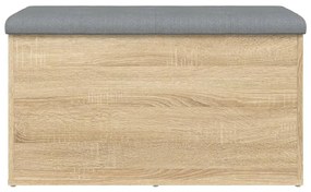 Banco de arrumação 82x42x45cm derivados madeira carvalho sonoma