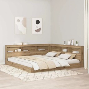 vidaXL Cabeceira de armazenamento Carvalho Artesanal 180 cm