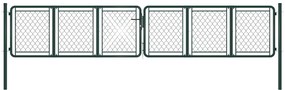 vidaXL Portão de jardim 400x75 cm aço verde