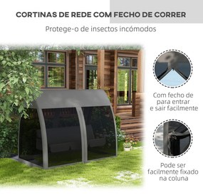 Outsunny Baloiço de Jardim de 3 Lugares Convertível em Cama com Rede M