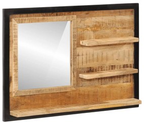 Espelho com prateleiras 80x8x55 cm vidro e mangueira maciça