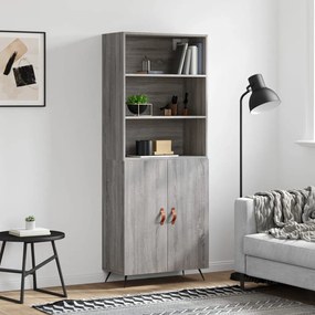 vidaXL Armário alto 69,5x34x180 cm derivados de madeira sonoma cinza