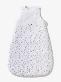 Agora -15%: Saco de bebé sem mangas, tema Nuvem Branca branco claro liso com motivo