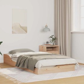 vidaXL Estrutura de cama de chão Castanho 90 x 190 cm