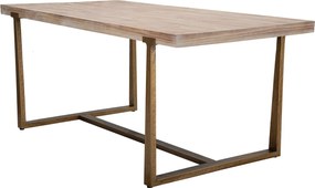 MESA DE JANTAR ANKARA 180X90X78 CM CASTANHO E DOURADO (CADEIRAS NÃO INLUÍDAS)