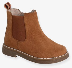Botas em pele com fecho, para bebé menina camelo