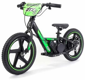 Bicicleta eléctrica para crianças RIRIBIKE RTX6 24V (16"), Batería de litio, Motor de 250W, travão de disco Verde