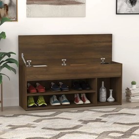 vidaXL Banco sapateira 105x30x45cm derivados madeira carvalho castanho