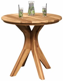Mesa de café de jardim Ø55x51 cm de madeira sólida de teca