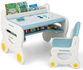 Grupo de assentos para crianças com tampo de mesa ajustável em altura e inclinação, mesa de desenho, marrom