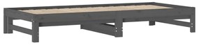 Sofá-cama de puxar 2x(90x200) cm pinho maciço cinza