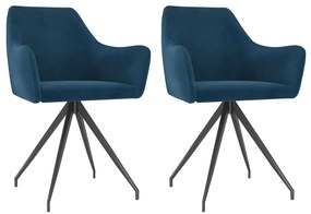 vidaXL Cadeiras de jantar 2 pcs veludo azul