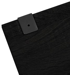 5 pcs conj. móveis de casa de banho derivados de madeira preto