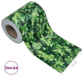 4 pcs painéis de privacidade para jardim 35x0,19 m PVC verde