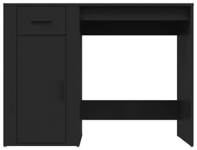 Secretária Flix com 1 Gaveta e 1 Porta de 100 cm - Preto - Design Nórd