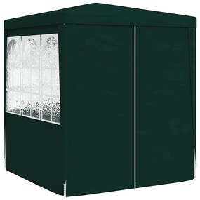 Tenda festas profissional c/ paredes laterais 2x2m 90g/m² verde