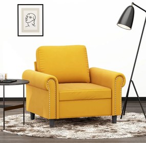 vidaXL Poltrona 60 cm veludo amarelo