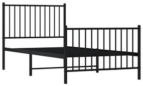 Estrutura de Cama Goni em Metal Preto - 90x190 cm - Design Retro