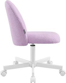 Cadeira de toucador ou cadeira de escritório, revestimento em tecido Teddy Fleece  roxo