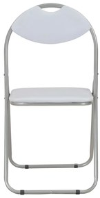 Cadeiras de jantar dobráveis 2 pcs couro artificial branco