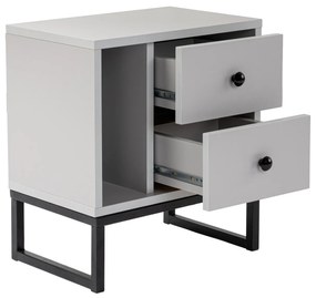 Mesa de Cabeceira "Glimmer" – Cinzento e Preto, 45,2x29,5x50 cm, Desig