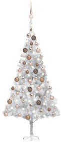 vidaXL Árvore Natal artificial pré-iluminada c/bola 180cm PET prateado