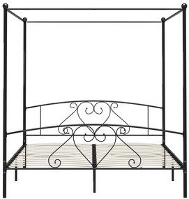 Estrutura de cama dossel 180x200 cm metal preto