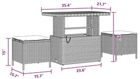 Conjunto de Sofás de Jardim de 8 Peças com Almofadas em Rattan Preto e