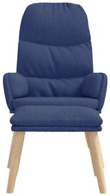 Cadeira de descanso com banco tecido azul