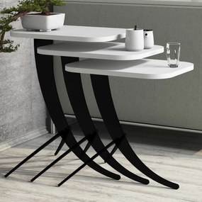 Mesas de Aninhamento Pion – Branco – 35x45x60 cm (3 Peças)