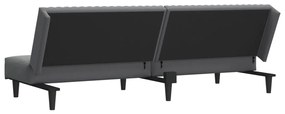 Sofá-cama de 2 lugares veludo cinzento-escuro