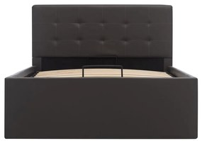 Cama hidráulica c/ arrumação 100x200cm couro artificial cinza