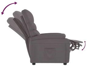 Poltrona reclinável couro artificial cinzento