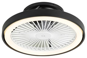 Ventilador de teto inteligente preto com LED com controle remoto - Dave Moderno