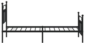 Estrutura de cama com cabeceira e pés 90x190 cm metal preto
