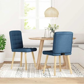 Cadeiras de jantar 2 pcs tecido azul