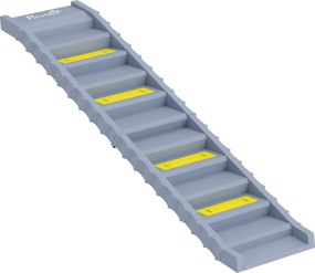 Rampa Dobrável para Cães 154 cm para Carro e Cama com 10 Degraus Antiderrapantes, até 68 kg, Cinzento
