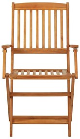 Conjunto bistro para jardim dobrável 3 pcs madeira de acácia