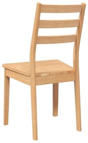 Cadeiras de jantar 2 pcs madeira seringueira maciça natural