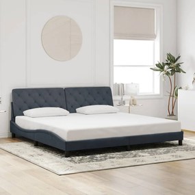 Estrutura de cama c/ luzes LED 200x200cm veludo cinzento-escuro