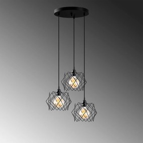 Chandelier Karakas – Preto – Diâmetro 54 cm, Altura 30-120 cm
