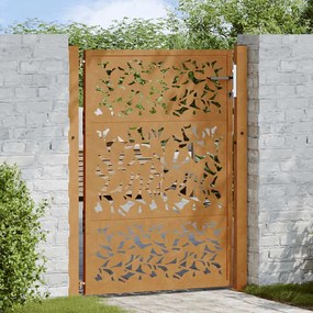 vidaXL Portão de jardim 105x130 cm design de folha de aço resistente