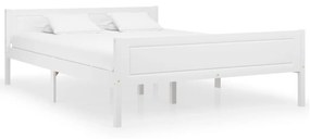 vidaXL Estrutura de cama em pinho maciço 160x200 cm branco