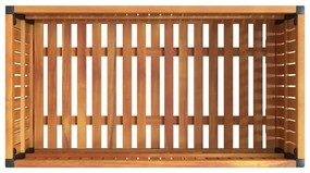 Vaso/floreira de jardim 85x45x44 cm acácia maciça e aço