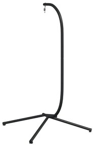Suporte para cadeira em forma de ovo suspensa aço preto